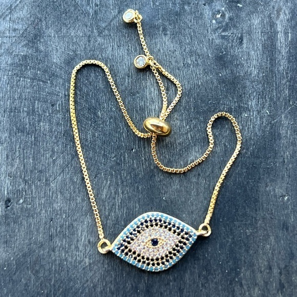 Evil Eye 24k Gold Plated Bracelet